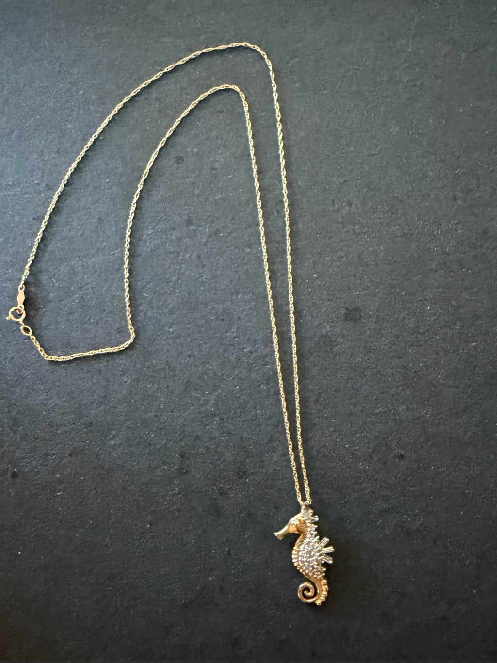 Gold Seahorse Pendant Necklace